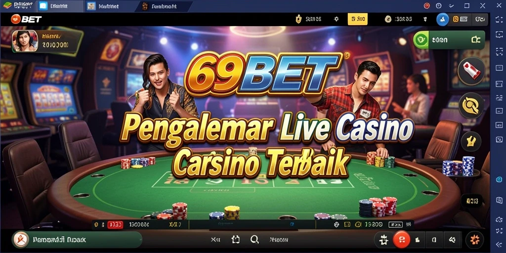 Screenshot gameplay Live Casino di 69BET yang mendebarkan.