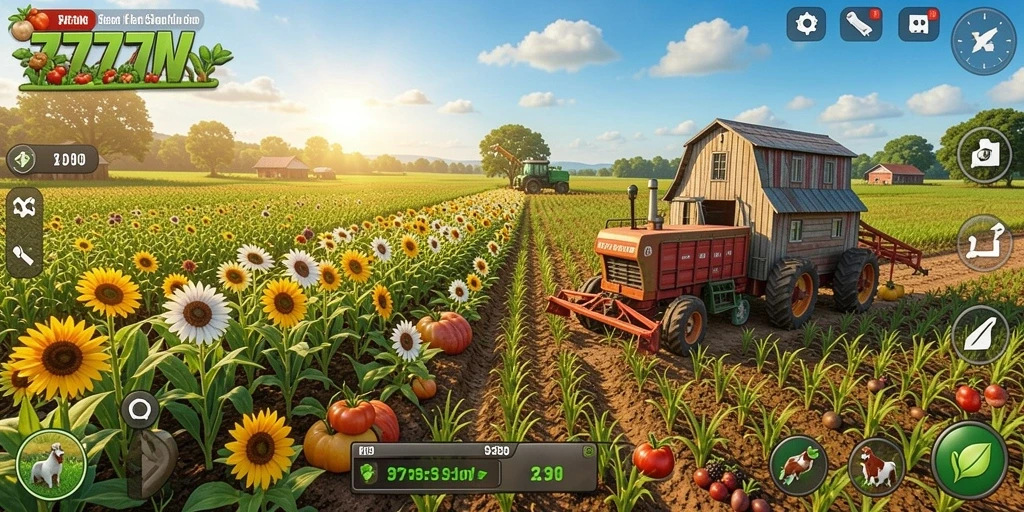 Tampilan gameplay seru di game pertanian 7777W.