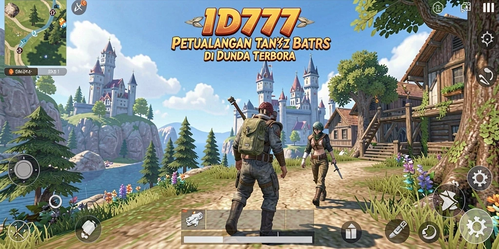Tampilan utama gameplay ID777 menunjukkan kebebasan menjelajahi dunia yang luas.