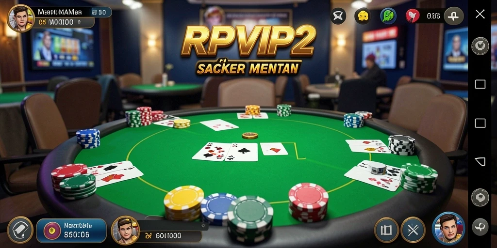 Screenshot utama RPVIP2 menampilkan gameplay poker yang seru dan interaktif.