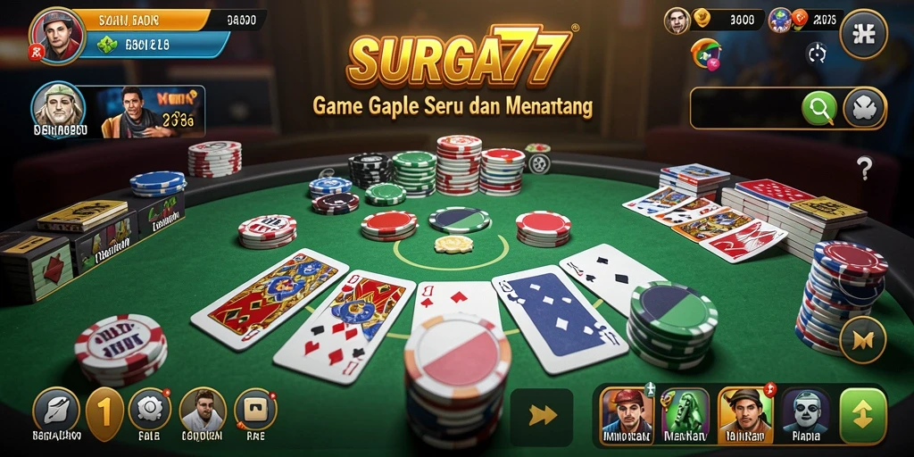 Tampilan gameplay Gaple yang seru dan menegangkan.